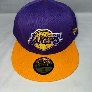 NEW ERA Los Angeles Lakers NBA Two Tone 59FIFTY Hat Purple Yellow Sz 7 3/8